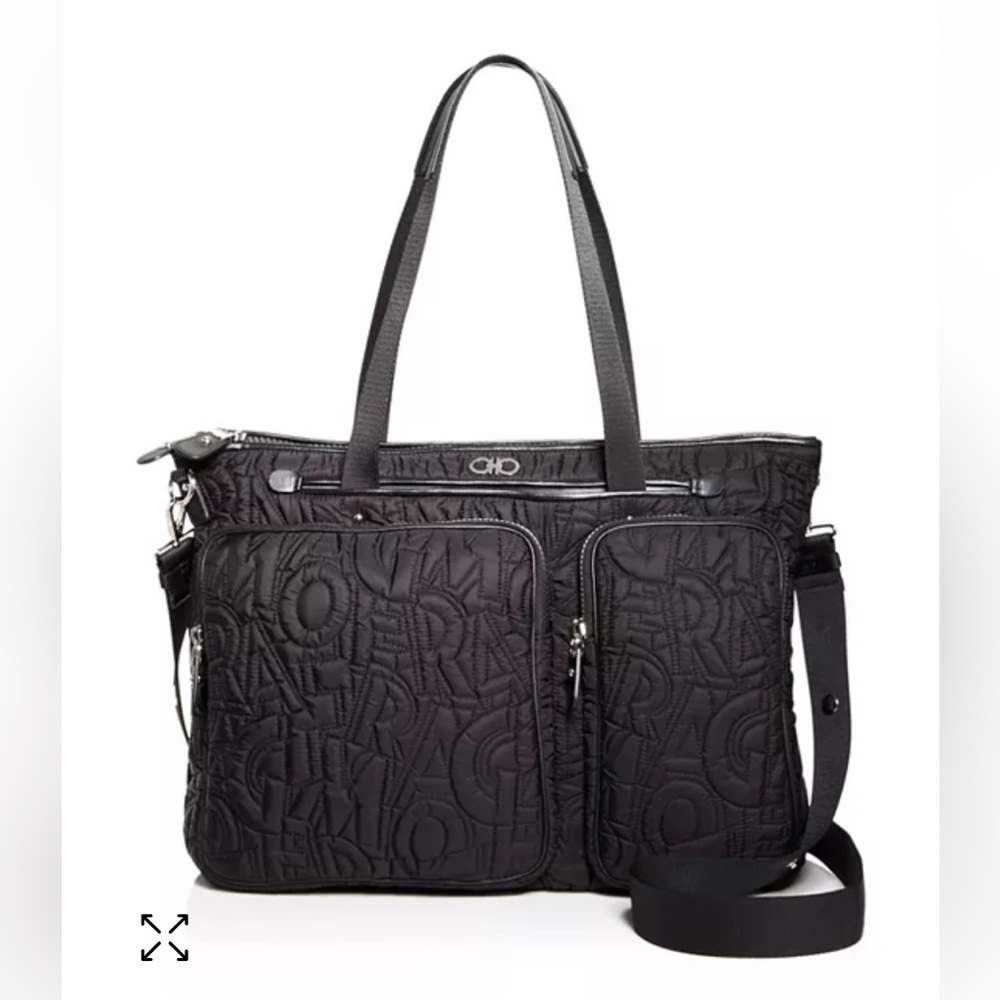 Ferragamo Poppins Nylon Diaper Bag with changing pad